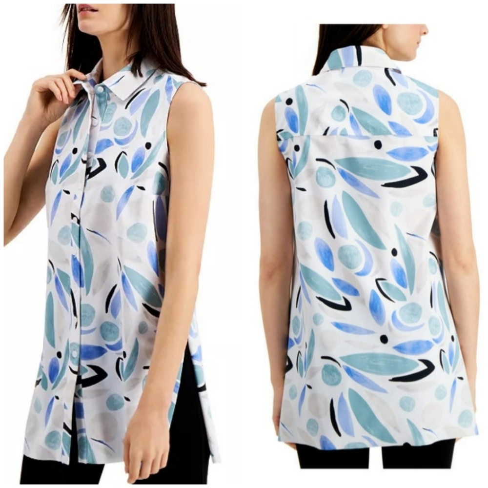 ALFANI Abstract Print Tunic Top